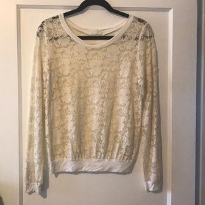 Solemio cream lace top